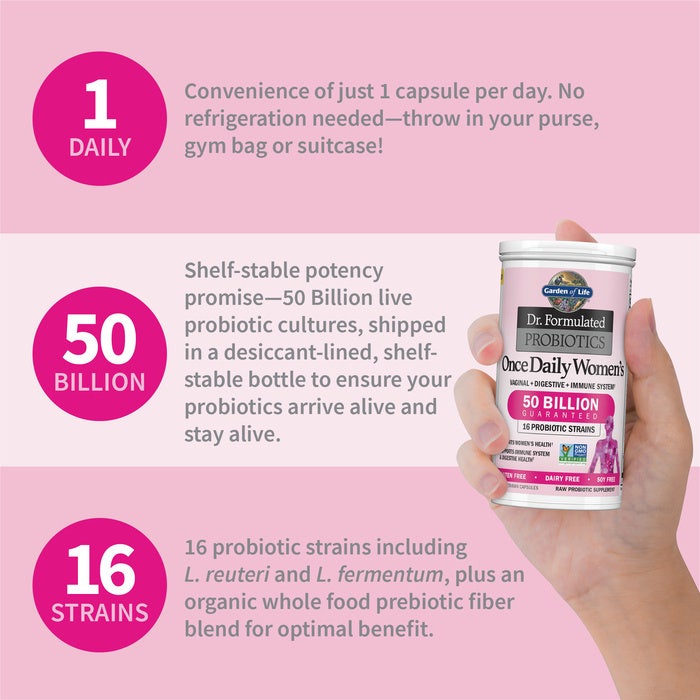 Garden of Life Once Daily Prebiotics for Digestive Vaginal  Immune Health 30 Capsules